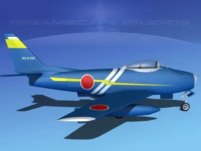 North American F-86 Sabre Jet V12 JADF 2 3D model