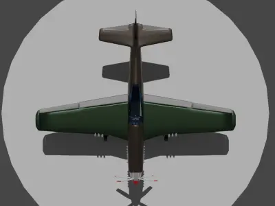 P51 Mustang Low-poly 3D model