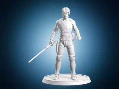 Jedi Knight Warrior Miniature Figure 3D print model