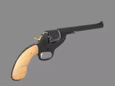Stylized Revolver Pistol  Low-poly 3D model