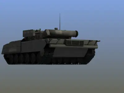 T80 Tank Low-poly 3D model