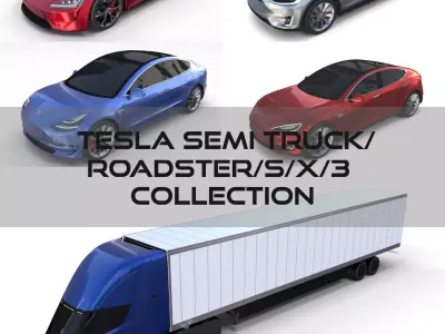 Tesla Pack Semi Roadster Model S X 3 3D model