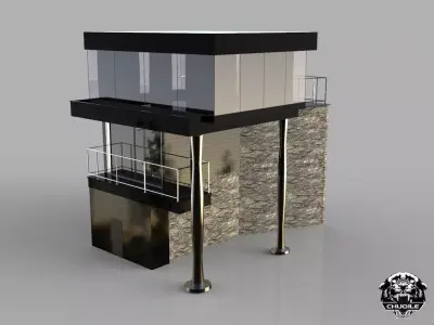 Modern Building Low-poly 3D model