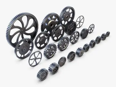 Gears Set v 1 of 3D model