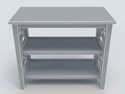 Table-4 table with two shelves Free 3D model