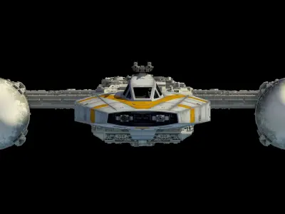 Y-Wing star wars spacecraft flying in air 3D model