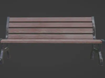 Old Bench Low-poly 3D model