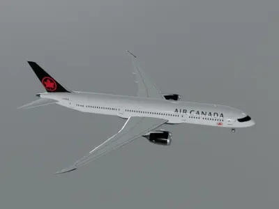 Air Canada Boeing 787-9 Dreamliner Low-poly 3D model