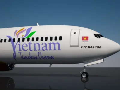 Vietjet boeing 737 max 200 3D model