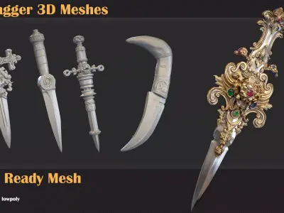 37 Dagger 3d meshes - VOL68 3D model