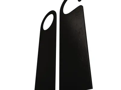 Door Hanger Tag Black Low-poly 3D model
