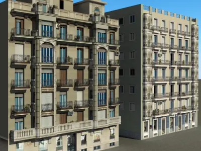 Building Collection 81-84 Low-poly 3D model