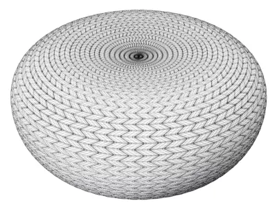 Rattan pouf Free 3D model