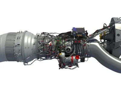 Set of Turboprop Engines 3D model