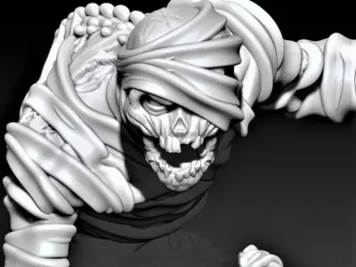Mummy skeleton in box 3D print model