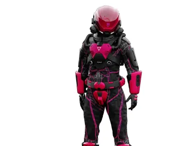 CYBER ASTRONAUT-A  Rigged for Unreal Engine - Unity - MIXAMO  3D model