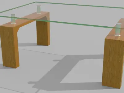 Glass table - furniture - Mesa de cristal - mueble Free low-poly 3D model