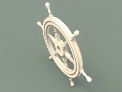 Wooden rudder 3D model
