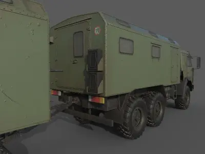 Kamaz Command vehicle Command trailer 3D model