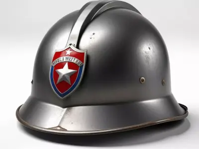 WWII Dented Steel Helmet 3D model