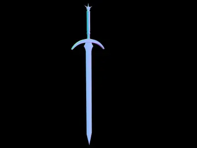 Fantasy Old Sword Low-poly 3D model