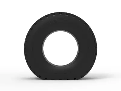 Offroad tire 75 deflated Scale 1 to 25 3D print model