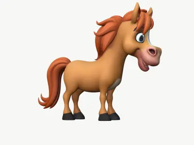 High-Quality Stylized Cartoon Foal 3D model