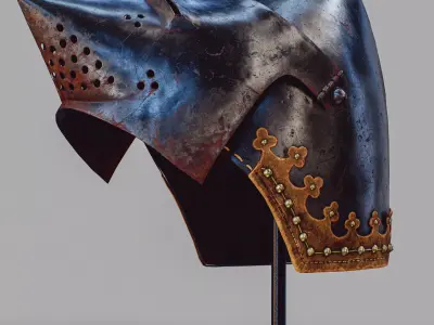 Bascinet helmet Low-poly 3D model