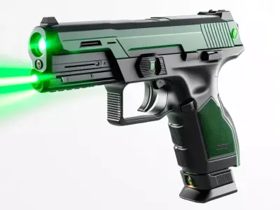 SciFi Handgun with Laser Sight 3D model