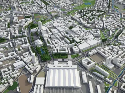 Leipzig - city and surrounding area 3D model