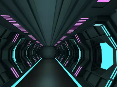Sci Fi Corridor 3D model 176