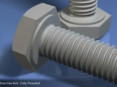 M10 Hex Bolt Free 3D model