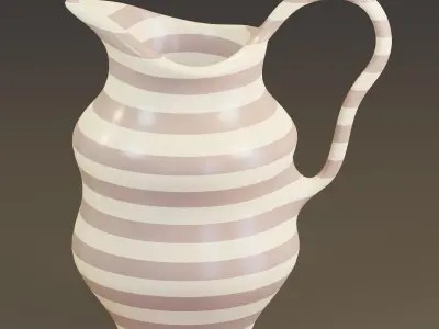 Colored pitcher Low-poly 3D model