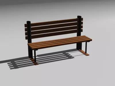  park bench Free low-poly 3D model