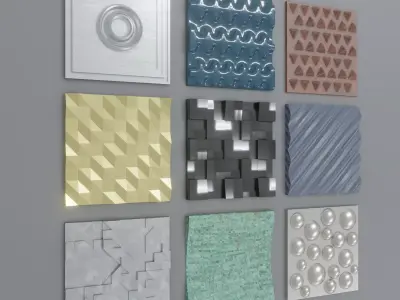 3d wallpanels wall panel with bubbles Free low-poly 3D model