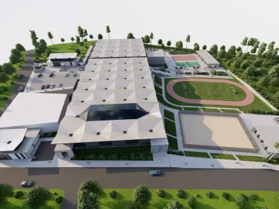 Stadium and sports complex-entertainment complex 3D model