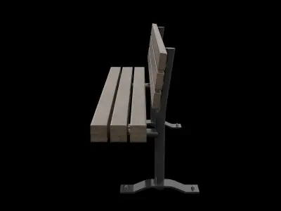 Public Bench V-06 Low-poly 3D model