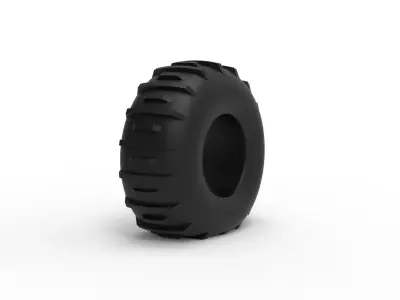 Low pressure Forester 1370 tire deflated Scale 1 to 25 3D print model