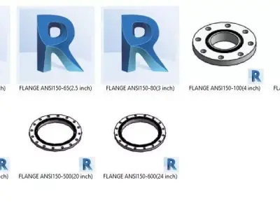 Flange Flange End and Bolt Ansi 150 Free 3D model