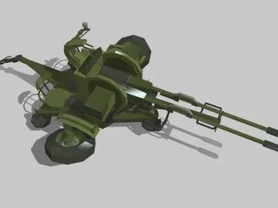 Rotazu23 military machine gun Low-poly 3D model
