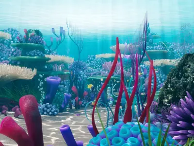 Cartoon Underwater Scene 3D model