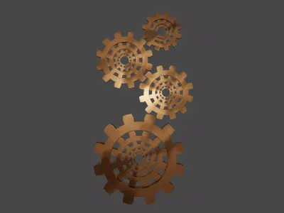 Animated gears Free 3D model