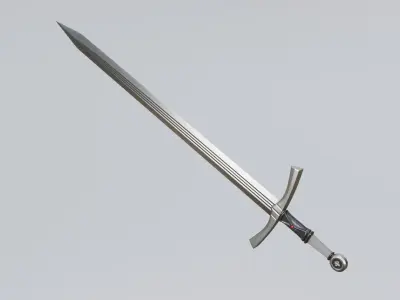 Medieval sword Low-poly 3D model