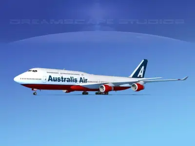 Boeing 747-8I Jumbo Jet Australis 3D model