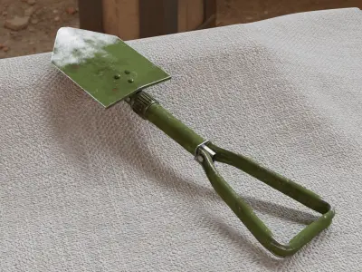 Military Folding Shovel Low-poly 3D model