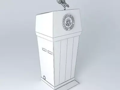 Presidential Blue Goose lectern Free 3D model