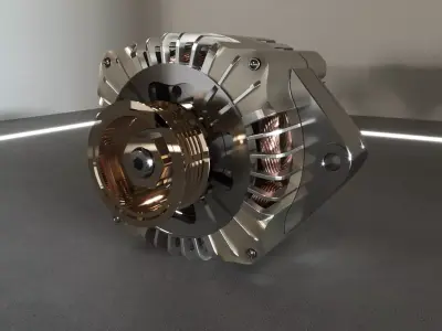 AutoGenerator car alternator on table Free 3D model