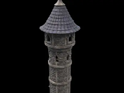 MAGE WIZARD TOWER ANCIENT MAGIC TURRET CASTLE SORCERY AAA Low-poly 3D model