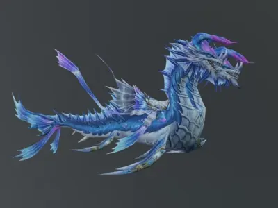 Twin Head Sea Dragon Low-poly 3D model