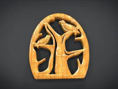 Ornament 2 bird Furniture Low-poly 3D model